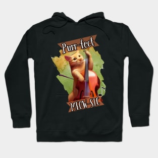 Cat Playing Cello "Purr-fect Meow-sic" Hoodie